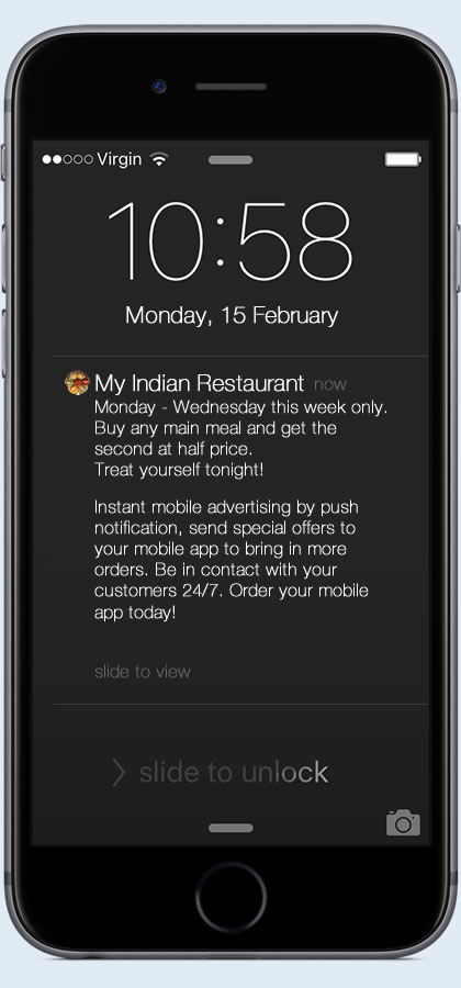 Mobile with push notification